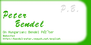 peter bendel business card